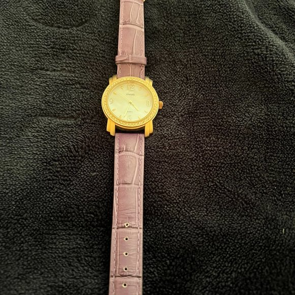 New, Never Worn - Chico's Purple Croco Watch band -Rhinestones on dial - Picture 2 of 5